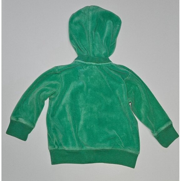 Ralph Lauren Green Velour Hoodie Full Zip Sweatshirt Baby Infant 9 Months READ - Picture 8 of 10